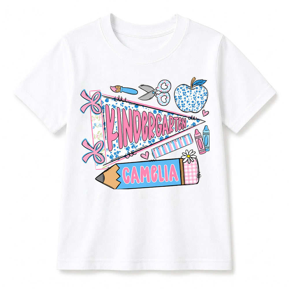 First Day of Kindergarten Shirt for Kids, Back To School Shirt for Girls