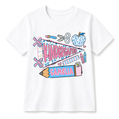 First Day of Kindergarten Shirt for Kids, Back To School Shirt for Girls